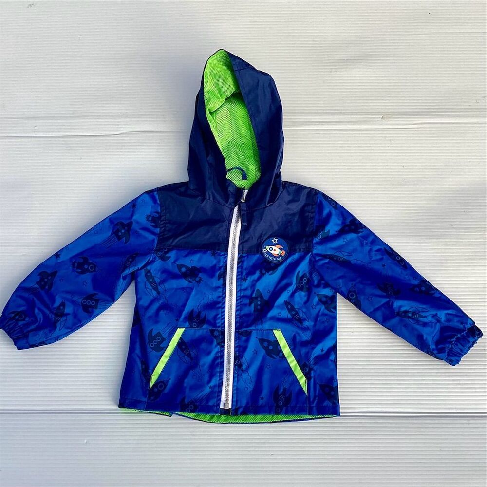 iXtreme Kids' Blue Rocket Rain Jacket with Hood &‎ Pockets
